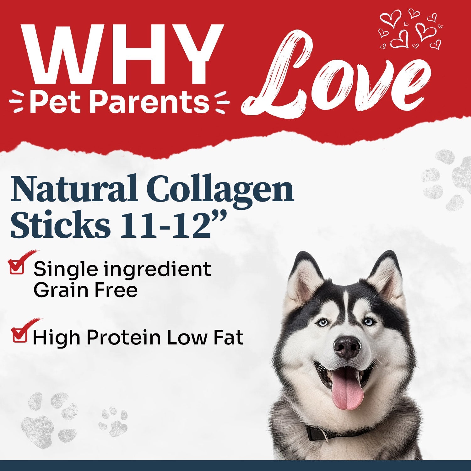 Natural Collagen Sticks 11-12 Inch